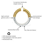 Gold & Honey XL Clear Chunky Rope Hoop Earrings