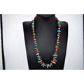 Turquoise, Coral Shell Heishi Native American Handmade Necklace