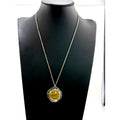 Vintage 925 Sterling Brown Agate Pendant Necklace