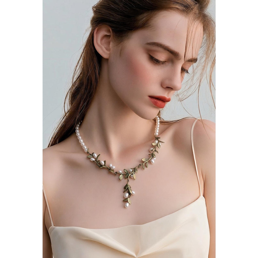 Michael Michaud Boxwood Pearls and Pendant Necklace