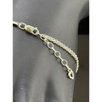 Sterling Silver Double Chain Cross Bracelet Signed