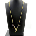 Michael Vincent Michaud 18K Gold Plated Marquis Cobalt Necklace