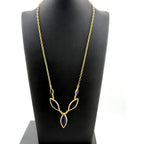 Michael Vincent Michaud 18K Gold Plated Marquis Cobalt Necklace