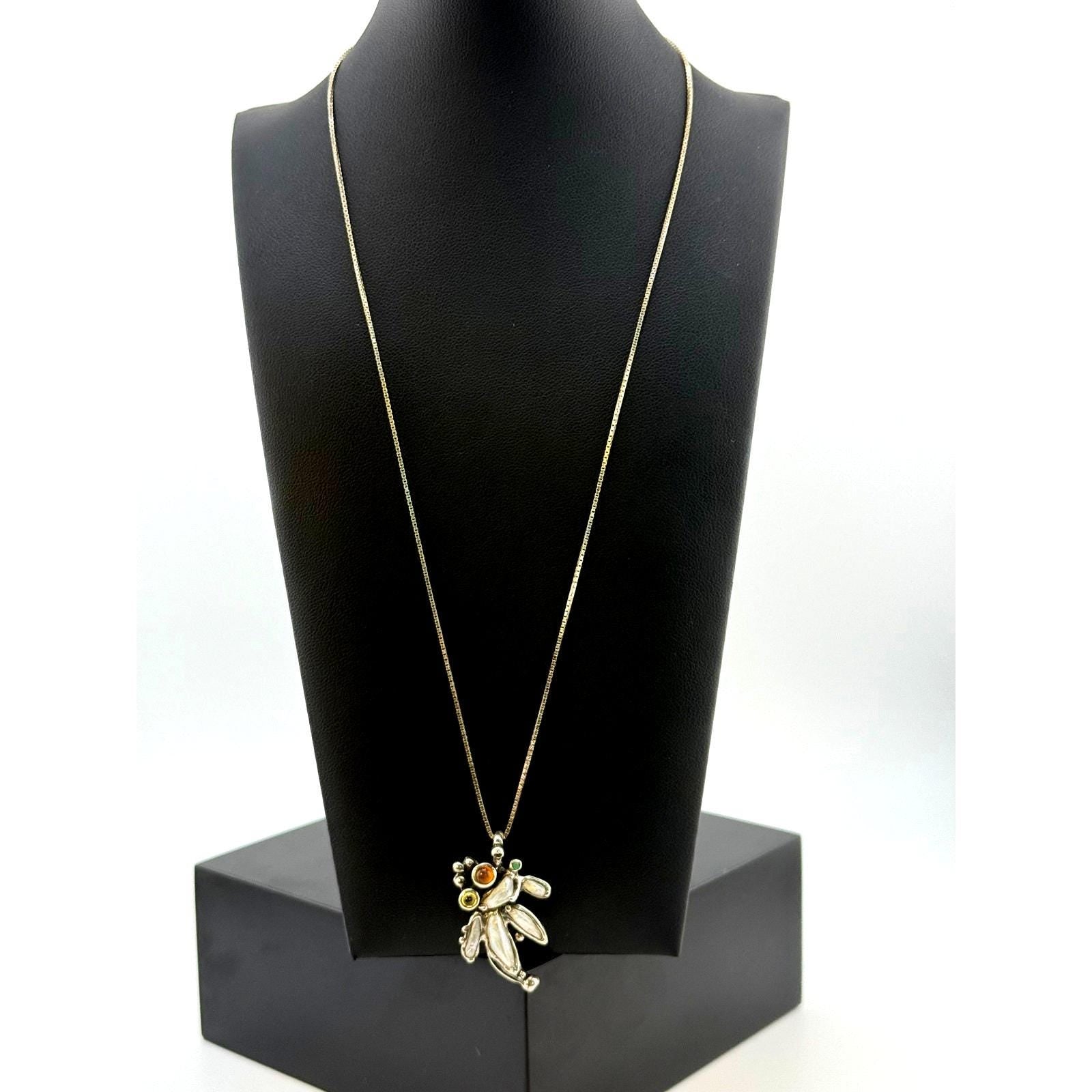 Rare Nadine Leo Mississippi River Pearl Co Sterling Pearl Pendant Necklace