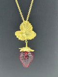Michael Michaud Large Strawberry Flower Drop Necklace
