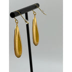 Michael Vincent Michaud 18K Gold Plated Tear Drop Amber Earrings