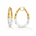 Gold & Honey Duchess Bamboo Lucite Hoop Earrings