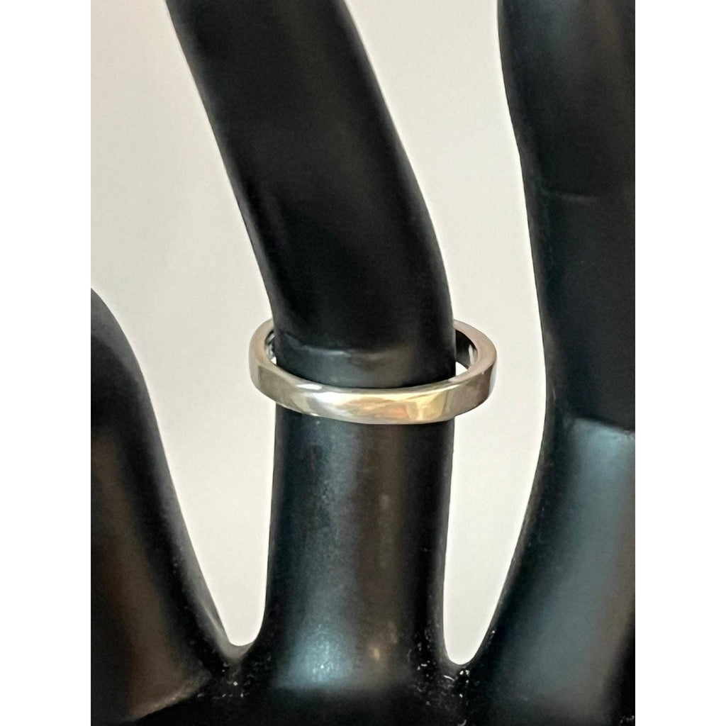 Southwestern Silver Turquoise Infinity Band Ring Size 6
