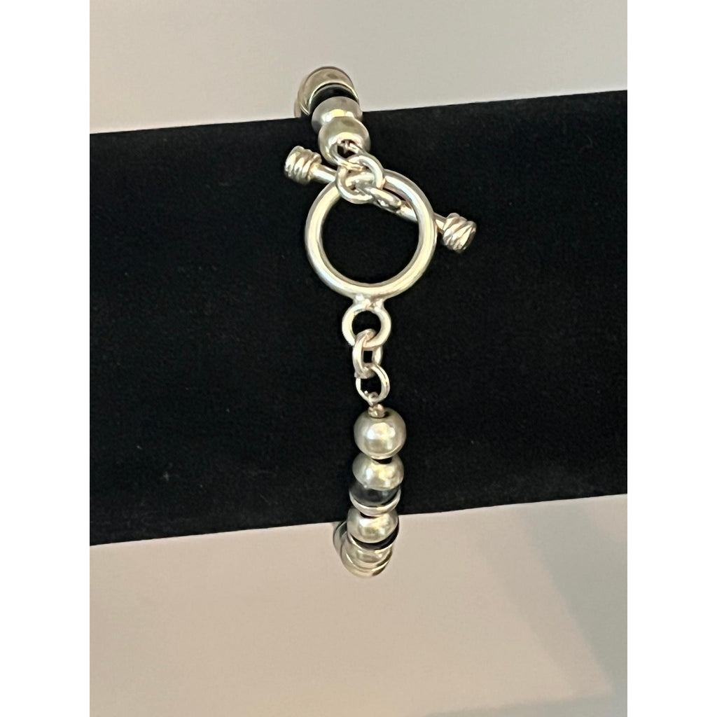 Vintage 925 Sterling Silver Mexico Beaded Bracelet