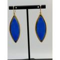 Michael Vincent Michaud 18K Gold Plated Marquis Cobalt Earrings