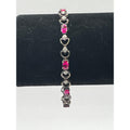 Vintage 925 Sterling Silver Ross Simons Ruby Bracelet