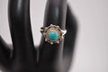 Native American Running Bear Turquoise Sterling ring size 6.5