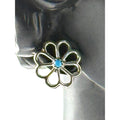 Navajo Dainty Flower Turquoise Sterling Stud Earrings