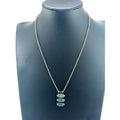 Jane Diaz Crescent Moons with Rainbow Moonstone Cabochon Necklace