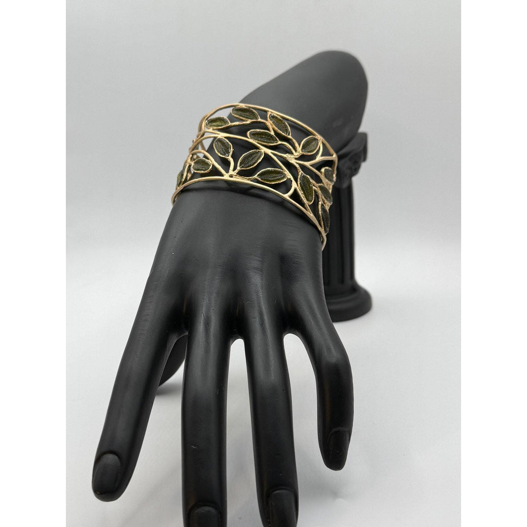 Michael Vincent Michaud 18K Gold Plated Sage Cuff Bracelet