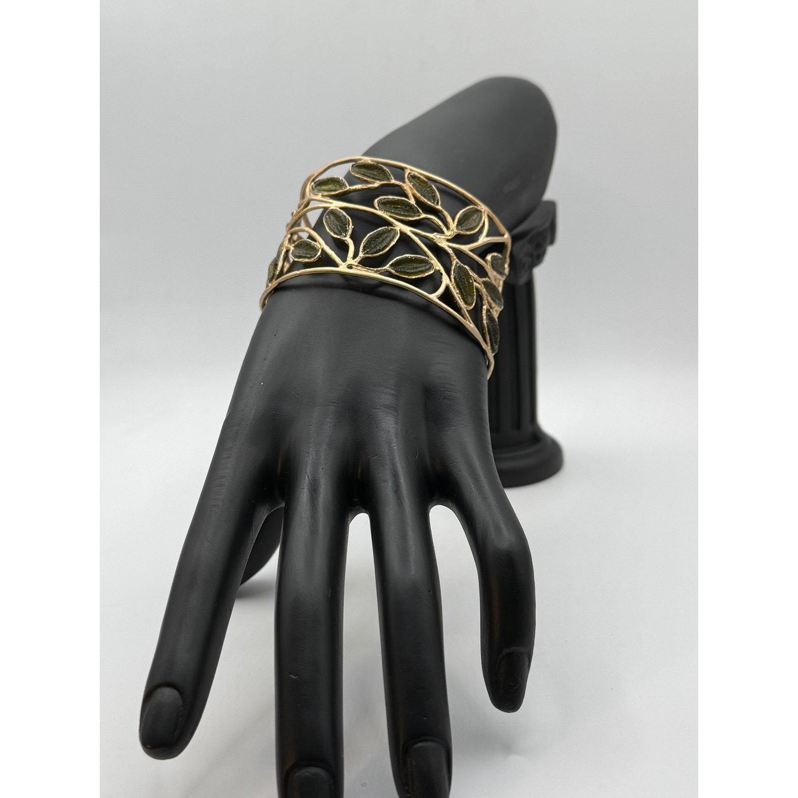 Michael Vincent Michaud 18K Gold Plated Sage Cuff Bracelet