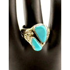 Vintage Melinda Lucas Hopi Sterling Silver Turquoise Size 11 Ring