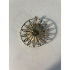 Sterling silver filigree floral design red bead round shape pendant