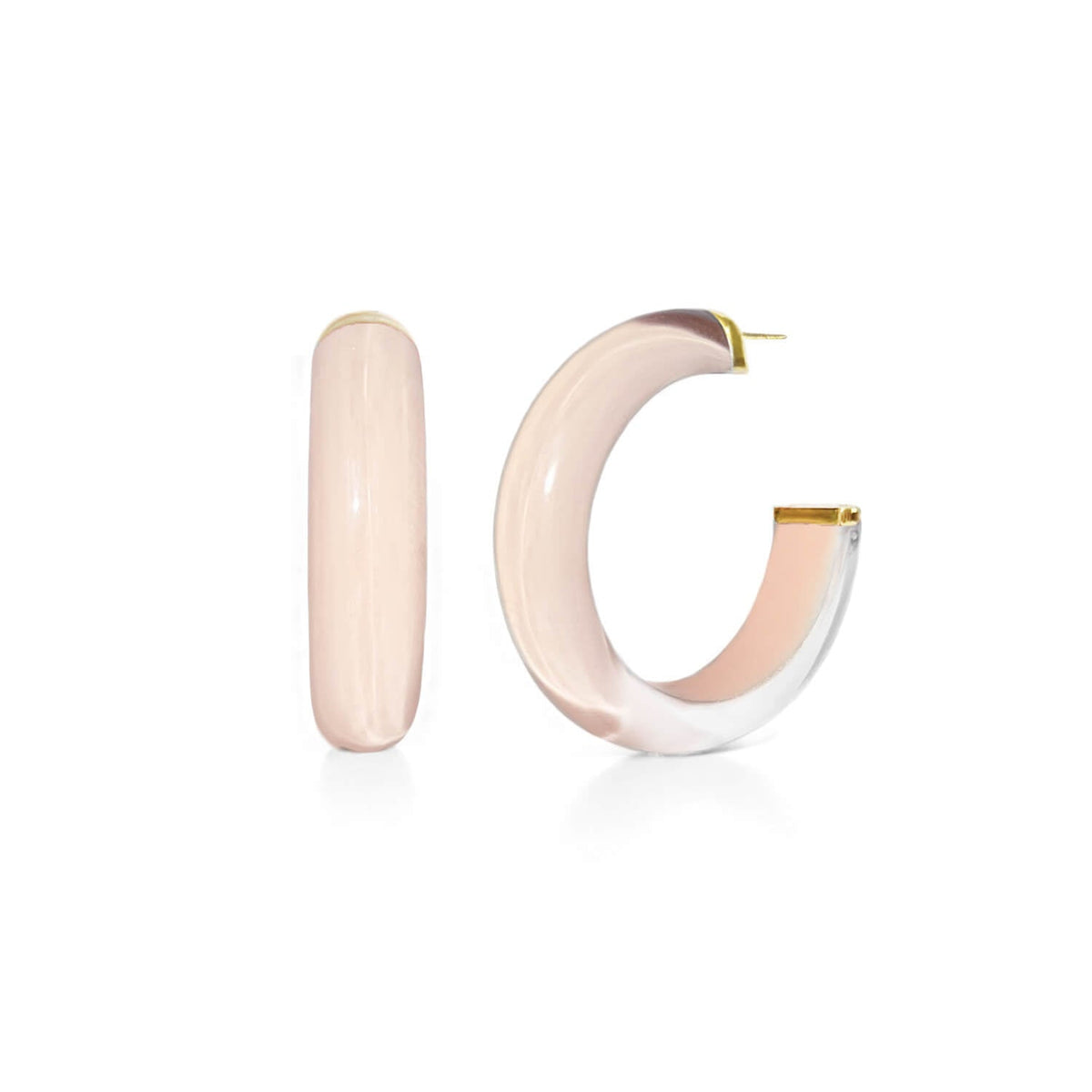 Gold & Honey Small Illusion Lucite Hoop Earrings