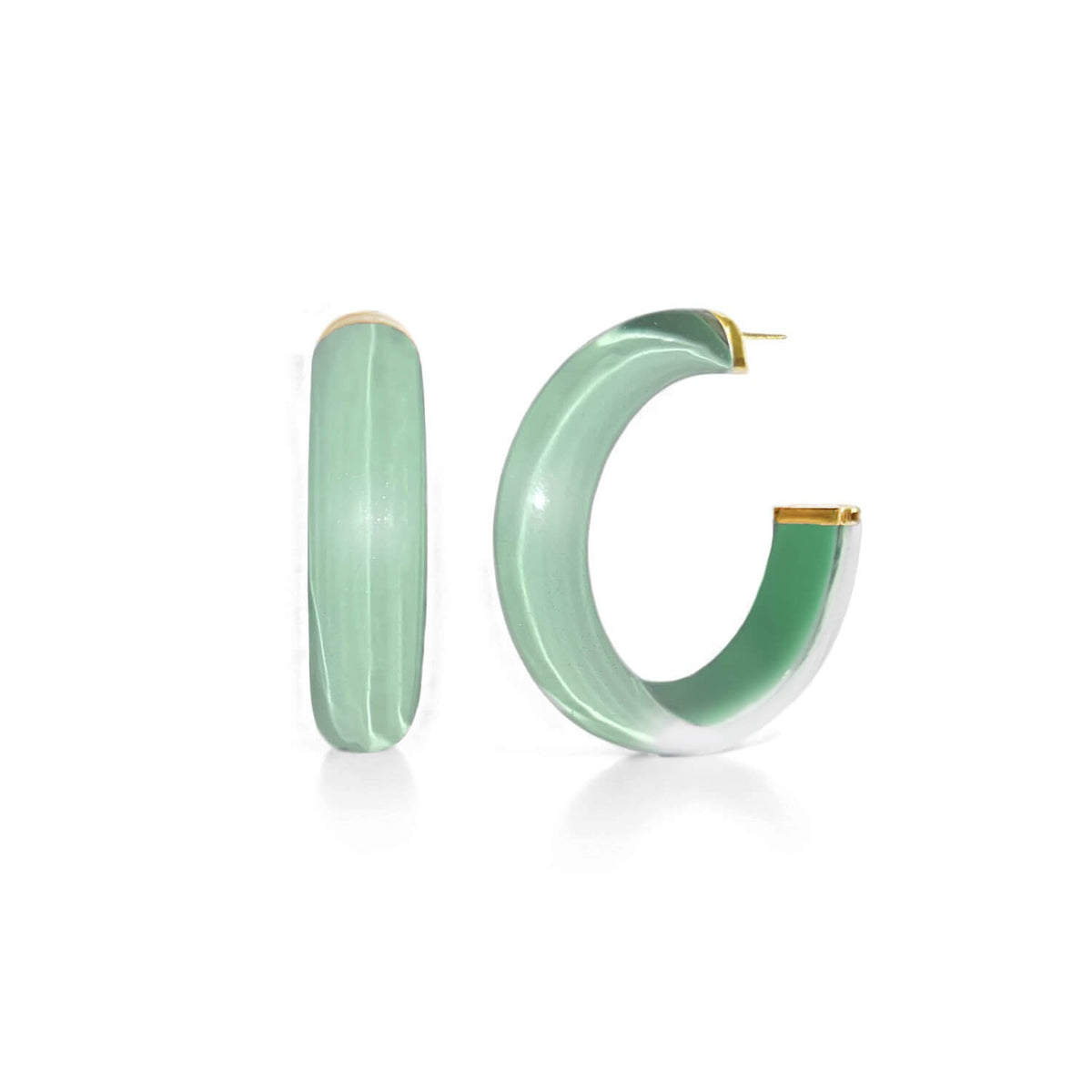 Gold & Honey Small Illusion Lucite Hoop Earrings