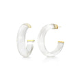 Gold & Honey Small Illusion Lucite Hoop Earrings in Neutrals