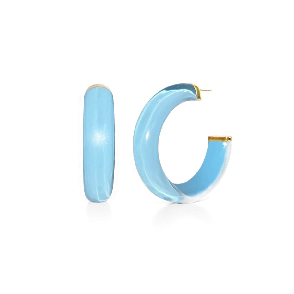 Gold & Honey Small Illusion Lucite Hoop Earrings