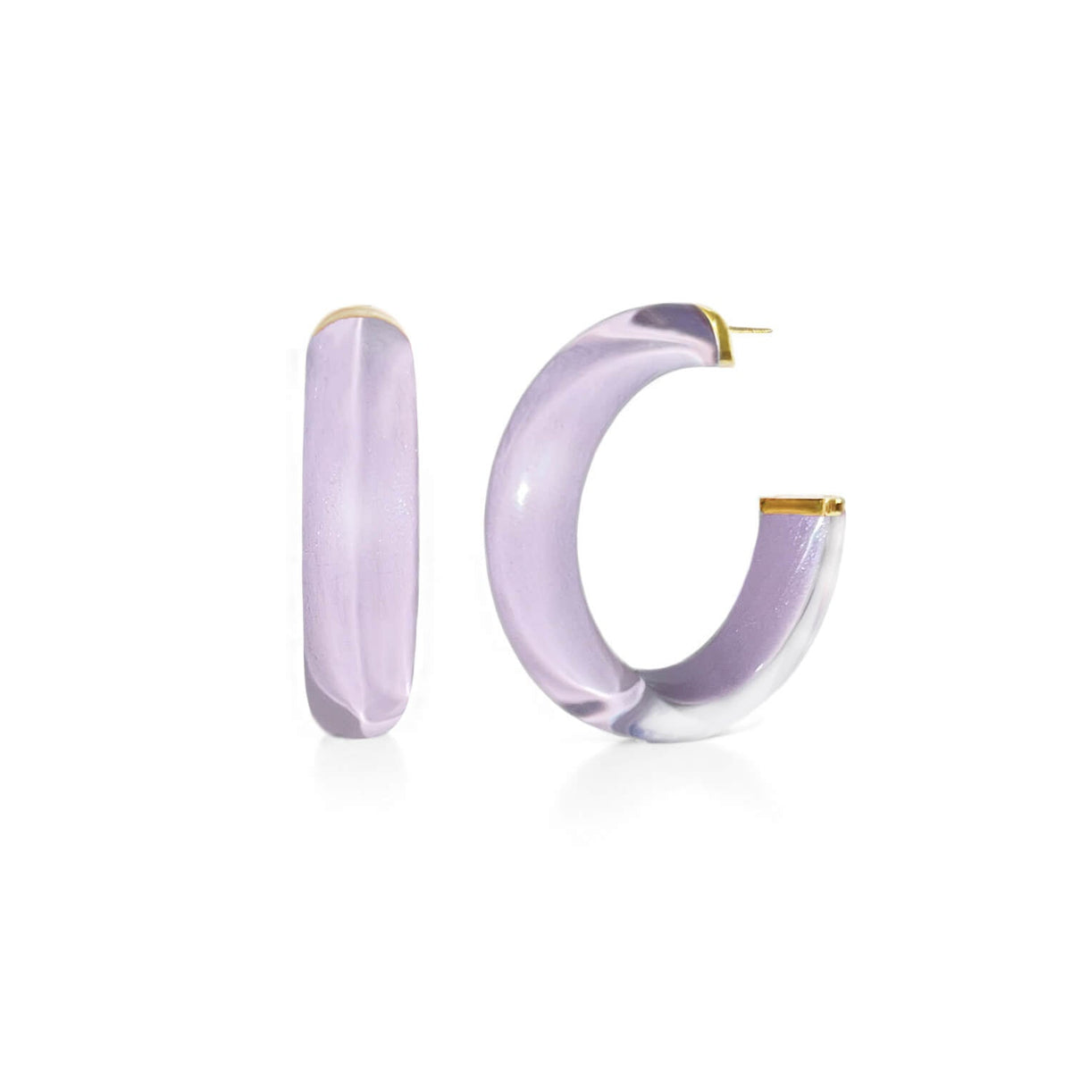 Gold & Honey Small Illusion Lucite Hoop Earrings