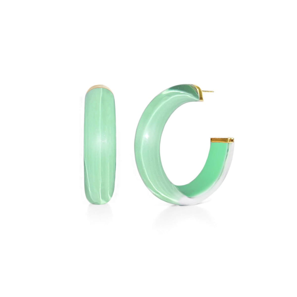 Gold & Honey Small Illusion Lucite Hoop Earrings