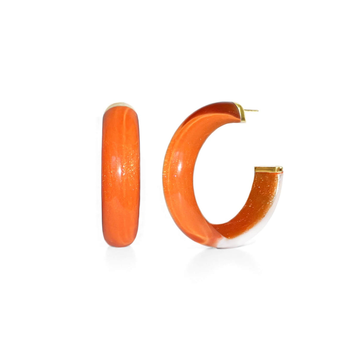 Gold & Honey Small Illusion Lucite Hoop Earrings
