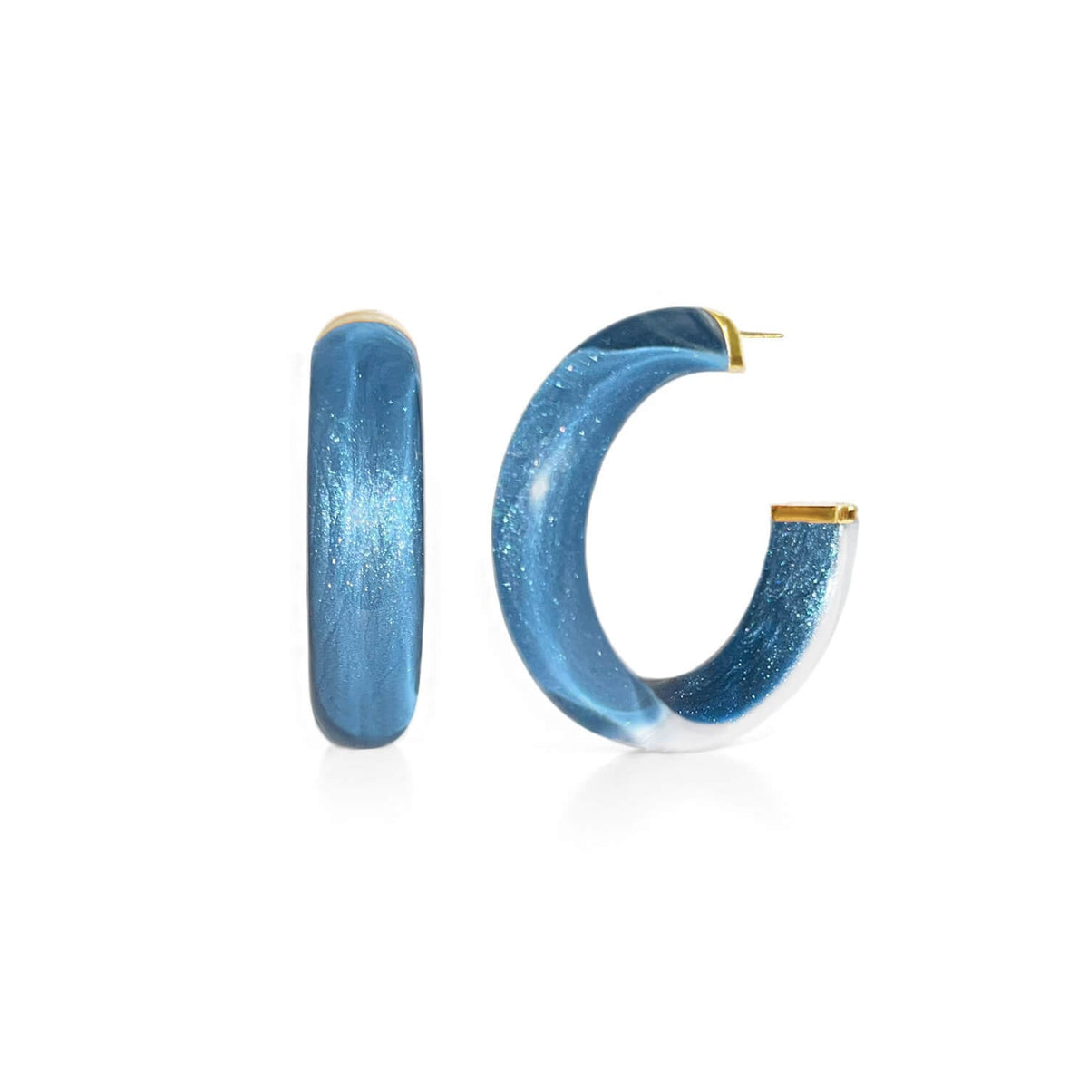 Gold & Honey Small Illusion Lucite Hoop Earrings