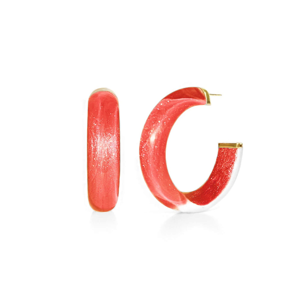 Gold & Honey Small Illusion Lucite Hoop Earrings