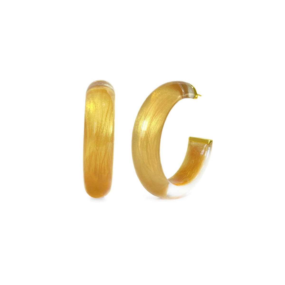 Gold & Honey Small Illusion Lucite Hoop Earrings