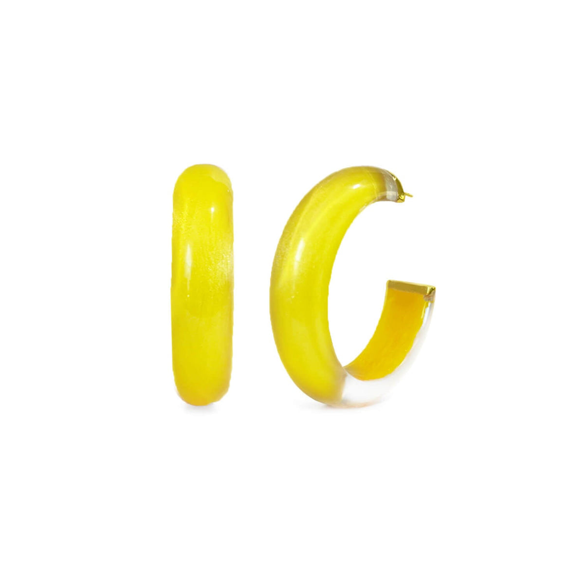 Gold & Honey Small Illusion Lucite Hoop Earrings
