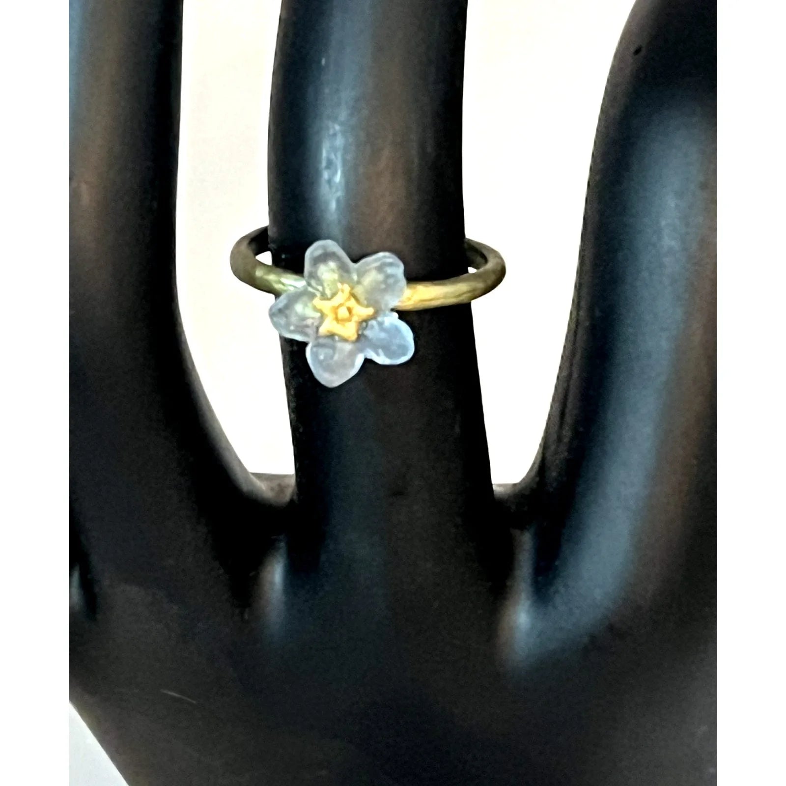 Michael Michaud Forget Me Not Single Flower Adjustable Ring