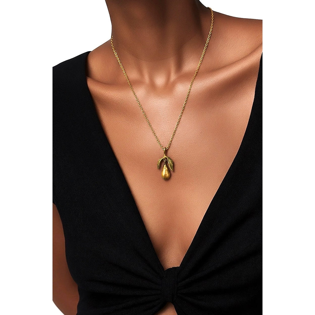 Michael Michaud Golden Pear Pendant Necklace
