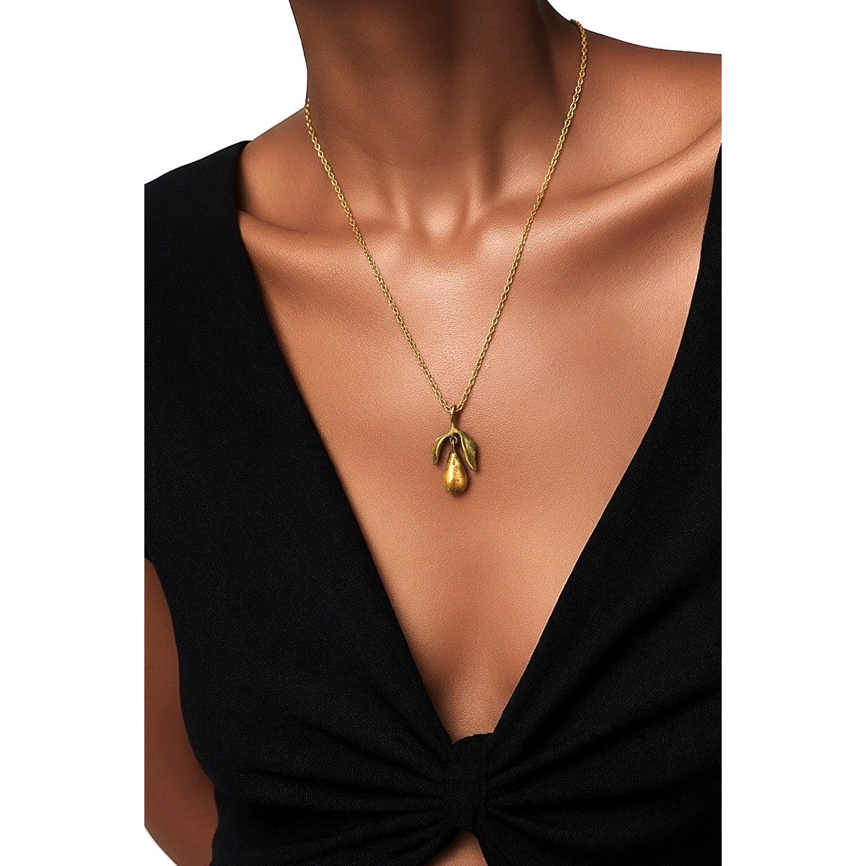 Michael Michaud Golden Pear Pendant Necklace