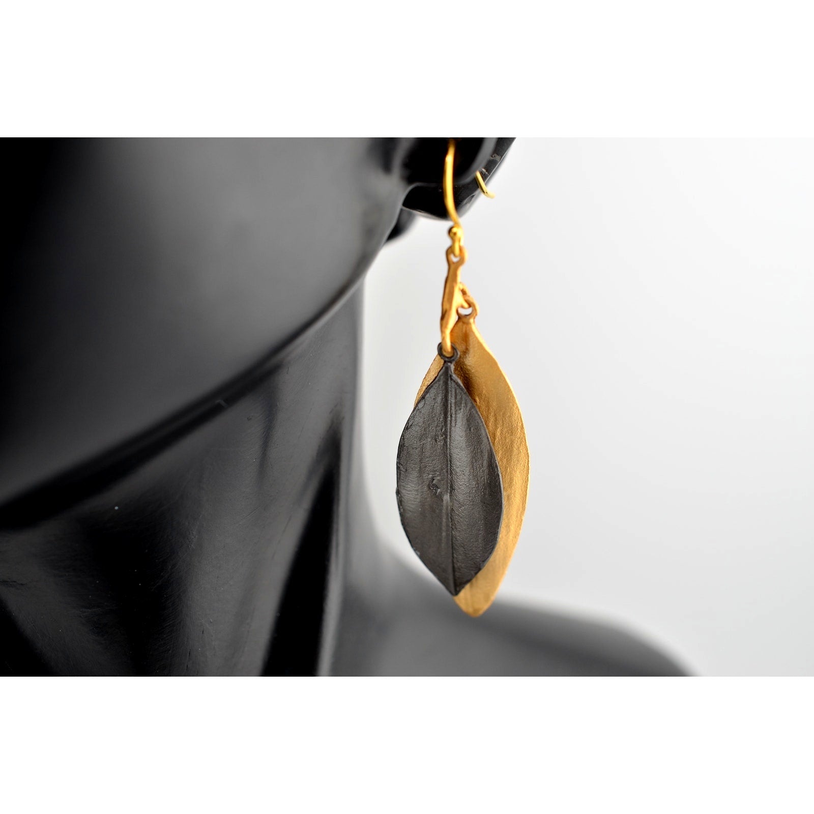 Michael Michaud Cordyline Double Leaf Wire Earrings