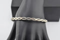 Vintage 925 Sterling Silver Carved Bangle Bracelet