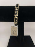 Vintage Signed Sequin Rhinestone and Enamel Bangle Bracelet - Rare Black and Gold