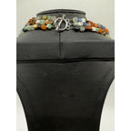 Native American Natural Gemstones 3 Strand Necklace