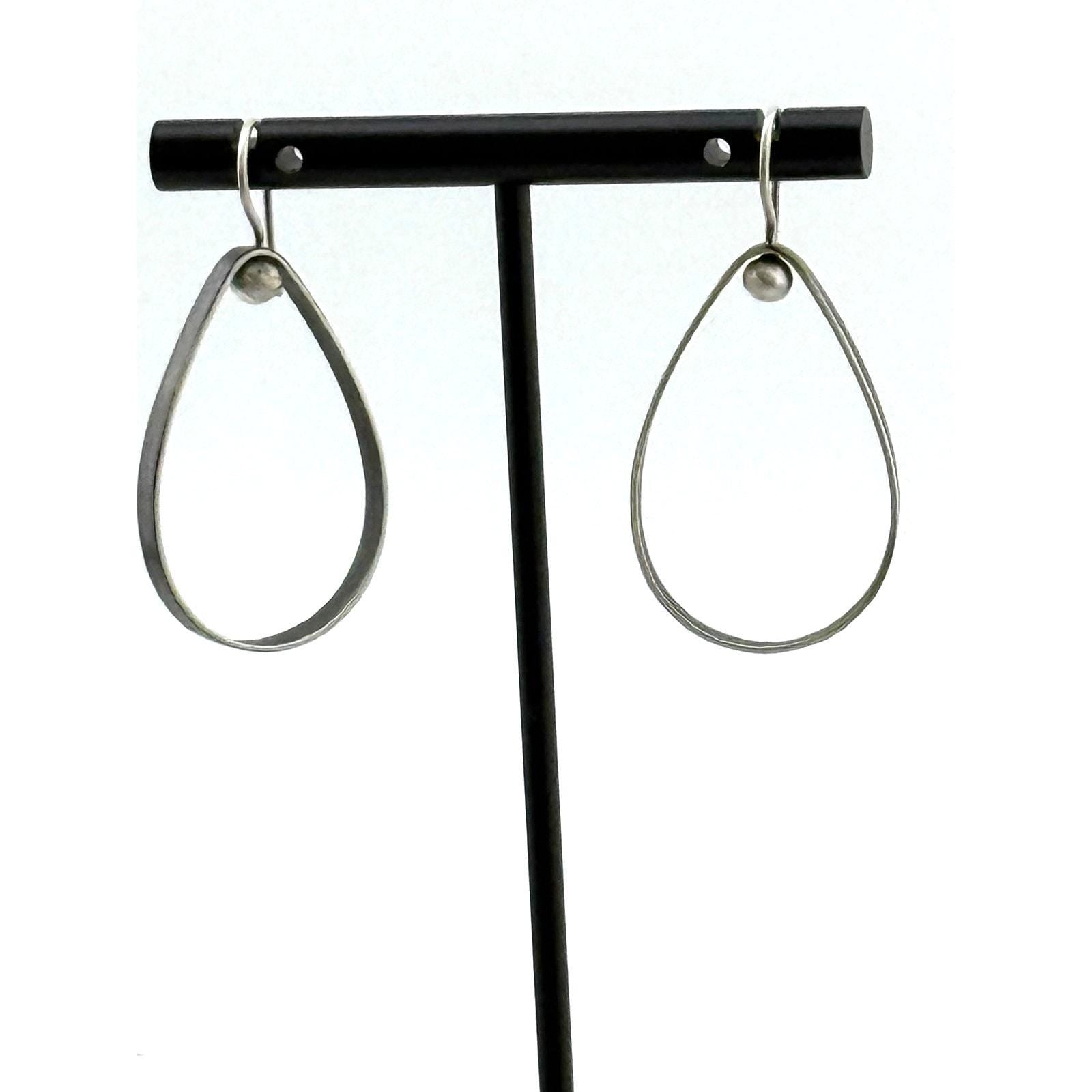 Jane Diaz Sterling Silver Triangle Mobile Drop Earrings