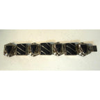 Vintage 925 Sterling Silver Mexico Taxco Warrior Onyx Bracelet