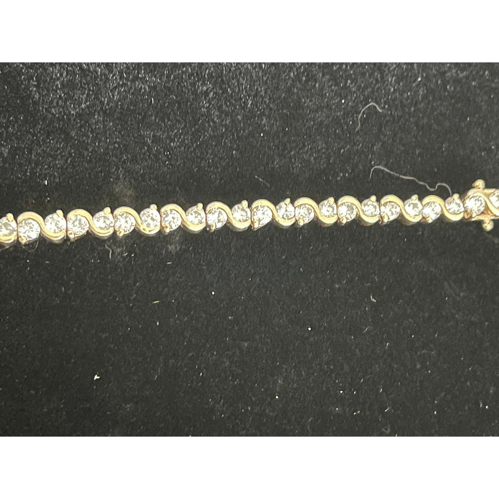 925 Sterling Silver Gold Plated Tennis Bracelet