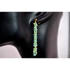 Catherine Weitzman Gold Filled Turquoise Fringe Dangle Earrings