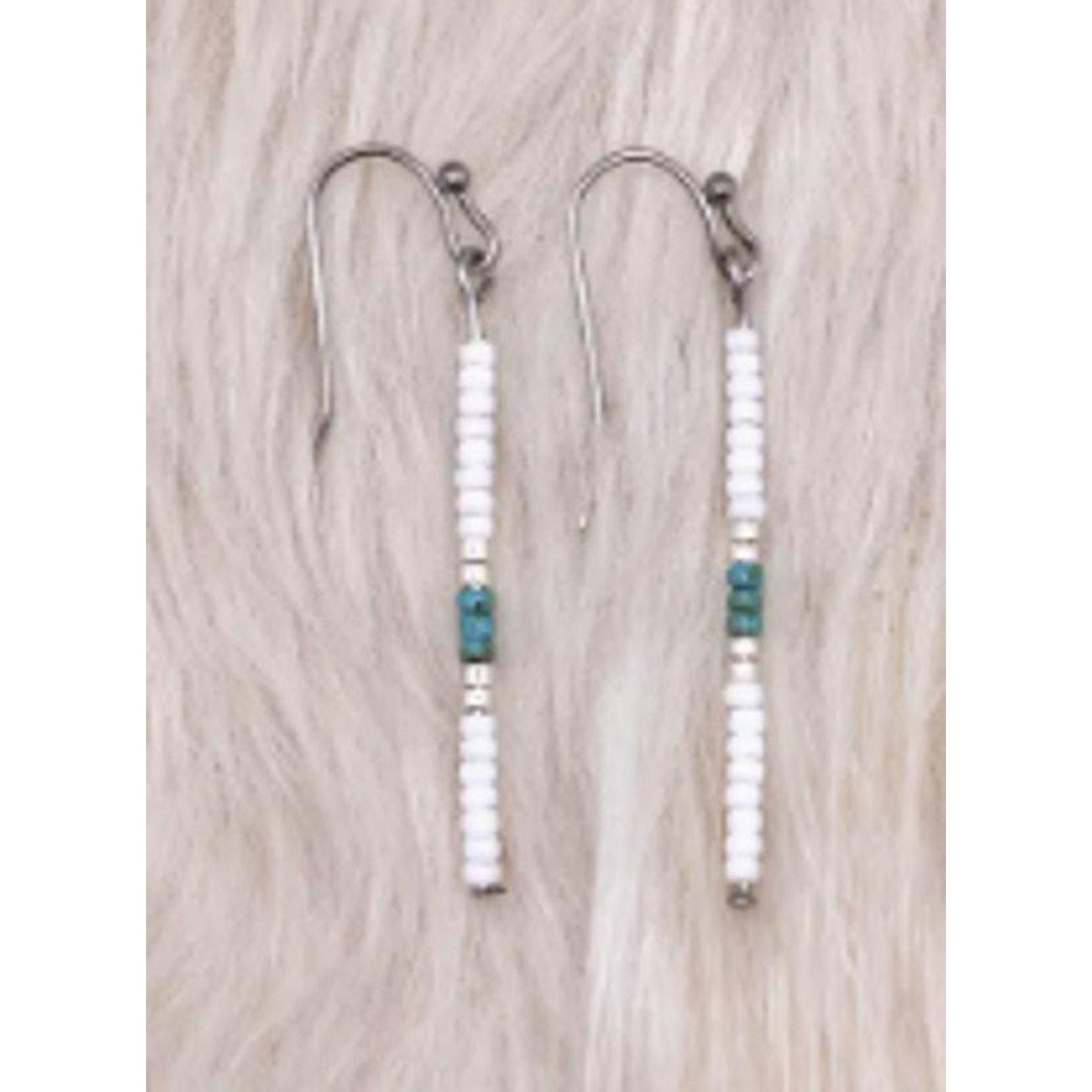 Native American Chippewa Ojibwe Ombré Dangle Earrings