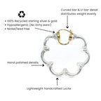 Gold & Honey Flower Bamboo Lucite Hoop Earrings