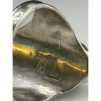 Vintage Melinda Lucas Hopi Sterling Silver Turquoise Size 11 Ring