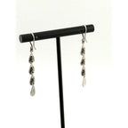 Jane Diaz Sterling Silver Tear Drop Cascade Earrings - Hand Cut Design