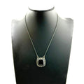Vintage Navajo Fannie Platero Sterling Onyx Pendant Necklace