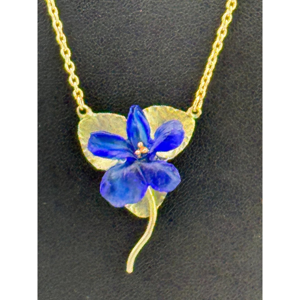 Michael Michaud Wild Violet Single Flower Pendant Necklace